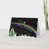 Rainbow Santa Christmas Kaart (Voorkant)