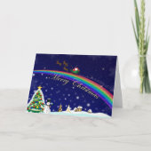 Rainbow Santa Christmas Kaart (Voorkant)