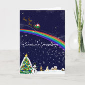 Rainbow Santa Christmas Kaart (Voorkant)