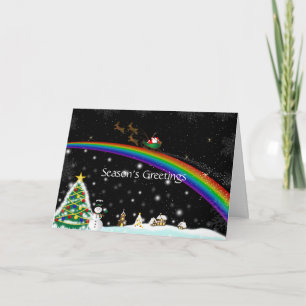 Rainbow Santa Christmas Kaart
