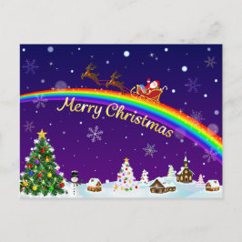 Rainbow Santa Claus Briefkaart