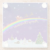 Rainbow Santa Claus Glazen Onderzetter (Achterkant)