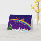 Rainbow Santa Claus Kaart (Gele Bloem)