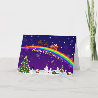Rainbow Santa Claus Kaart