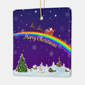 Rainbow Santa Claus Keramisch Ornament (Links)