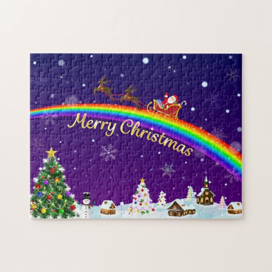 Rainbow Santa Claus Legpuzzel (Horizontaal)