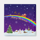 Rainbow Santa Claus Magneet (Voorkant)