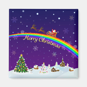Rainbow Santa Claus Magneet