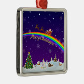 Rainbow Santa Claus Metalen Ornament (Rechts)