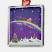Rainbow Santa Claus Metalen Ornament (Links)