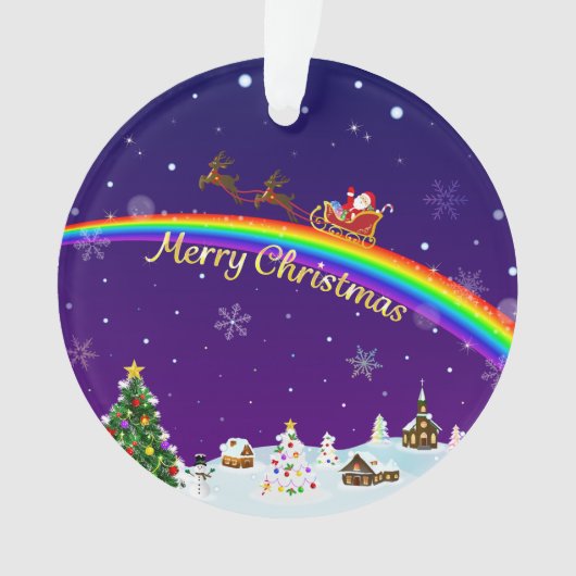 Rainbow Santa Claus Ornament (voorkant)
