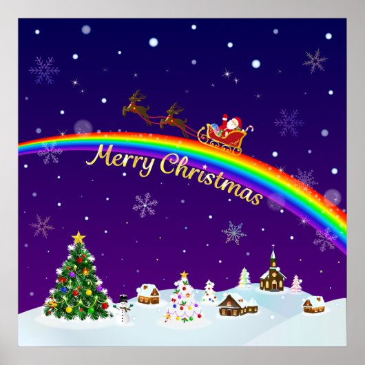 Rainbow Santa Claus Poster (Voorkant)
