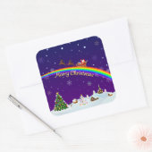 Rainbow Santa Claus Vierkante Sticker (Envelop)