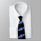 Rainbow Saturn Necktie voor astronomen, zwart Stropdas (Gebonden)