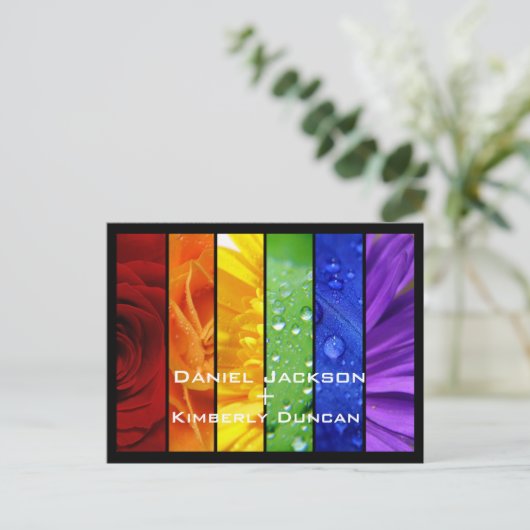 Rainbow Save the Date Briefkaart (Staand voorkant)