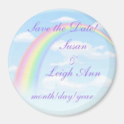 Rainbow Save the Date! Magneet (Voorkant)