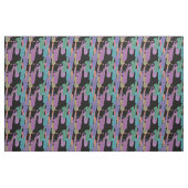 Rainbow Saxophones Pattern on Black Fabric Stof (Fat Quarter)