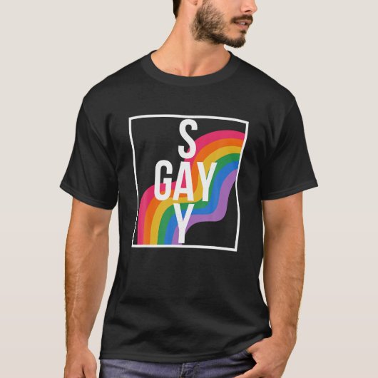 Rainbow Say Gay Protect Queer Kinder Pride Month L T-shirt (Voorkant)