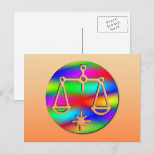 Rainbow Scales Zodiac Star Sign Briefkaart (Voorkant / Achterkant)