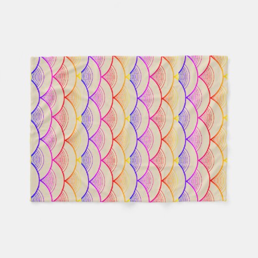 Rainbow Scallops Fleece Deken (Voorkant (Horizontaal))