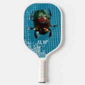 Rainbow Scarab Beetle Fotografisch Blauw Pickleball Paddle (Achterkant)