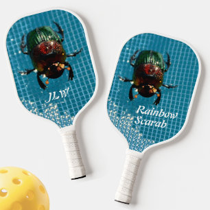 Rainbow Scarab Beetle Fotografisch Blauw Pickleball Paddle