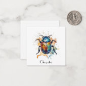 Rainbow Scarab, op maat Notitiekaartje (Voorkant / Achterkant in situ)
