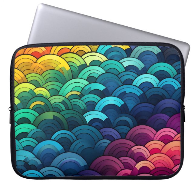 Rainbow-schaalpatroon Laptop Sleeve (Voorkant)