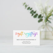 Rainbow Schattige Hearts Gift Registry LGBT Weddin Informatiekaartje (Staand voorkant)