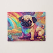 Rainbow Schattige Pug Legpuzzel (Horizontaal)