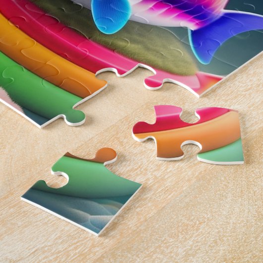 Rainbow Schattigee Baby Shark Legpuzzel (Zijkant)