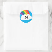 Rainbow Schattigee Kinder naam Envelop Seal Sticke Ronde Sticker (Tas)