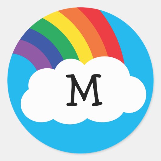 Rainbow Schattigee Kinder naam Envelop Seal Sticke Ronde Sticker (Voorkant)