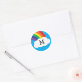 Rainbow Schattigee Kinder naam Envelop Seal Sticke Ronde Sticker (Envelop)