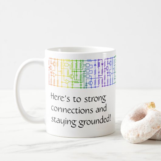 Rainbow Schematica gepersonaliseerde mok (Met donut)