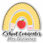 Rainbow School levert school adviseur naam Sticker (Voorkant)