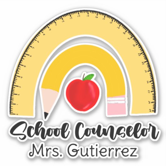 Rainbow School levert school adviseur naam Sticker (Voorkant)