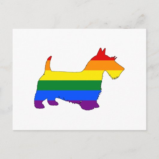 Rainbow Scottish Terrier Briefkaart (Voorkant)