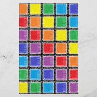 Rainbow Scratched Squares Briefpapier