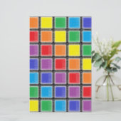 Rainbow Scratched Squares Briefpapier (Staand voorkant)
