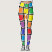 Rainbow Scratched Squares Leggings (Voorkant)
