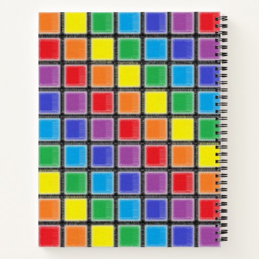 Rainbow Scratched Squares Notitieboek (Achterkant)