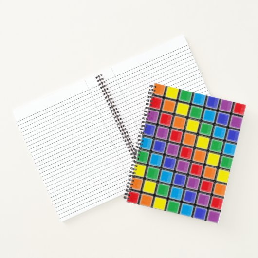 Rainbow Scratched Squares Notitieboek (Binnen)