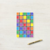Rainbow Scratched Squares Post-it® Notes (Op bureau)