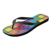 Rainbow Scratched Squares Teenslippers (Schuin)