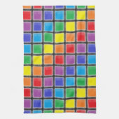 Rainbow Scratched Squares Theedoek (Verticaal)
