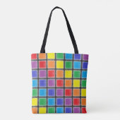 Rainbow Scratched Squares Tote Bag (Achterkant)