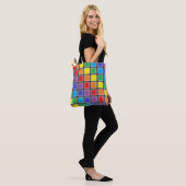 Rainbow Scratched Squares Tote Bag (Op model)