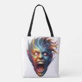 Rainbow Scream: Psychedelische Emotionele Bevrijdi Tote Bag (Achterkant)