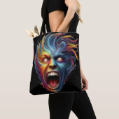 Rainbow Scream: Psychedelische Emotionele Bevrijdi Tote Bag (Dichtbij)